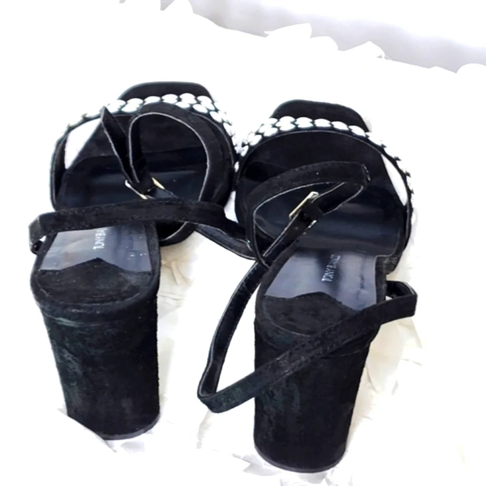 Tony Bianco shoes Sebastion black suede heels silver embellishment size 10 - Picture 5 of 17